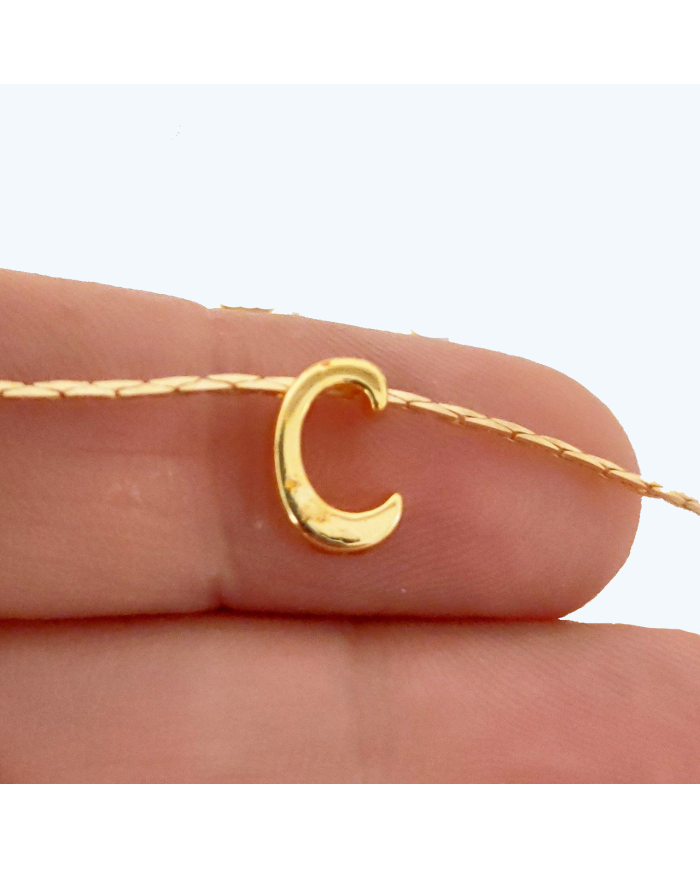 \\"C\\" Mini Harfler Lak Kaplama Gold - 3 Adet
