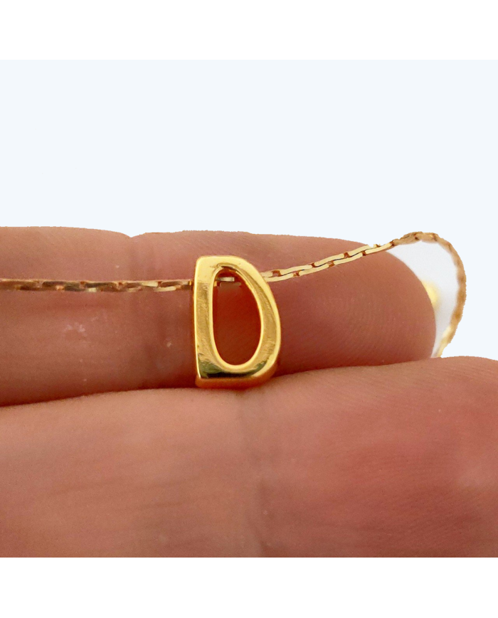 \\"D\\" Mini Harfler Lak Kaplama Gold 3 Adet