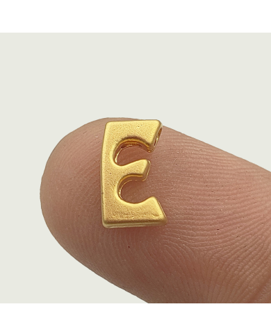 \\"E\\" Mini Harfler Lak Kaplama Gold - 3 Adet