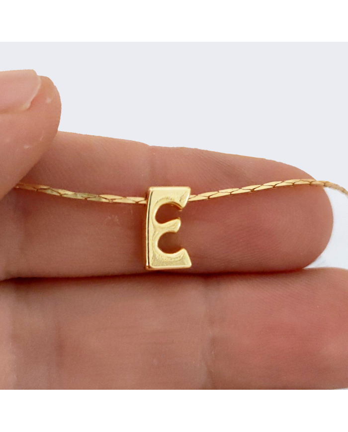 \\"E\\" Mini Harfler Lak Kaplama Gold - 3 Adet