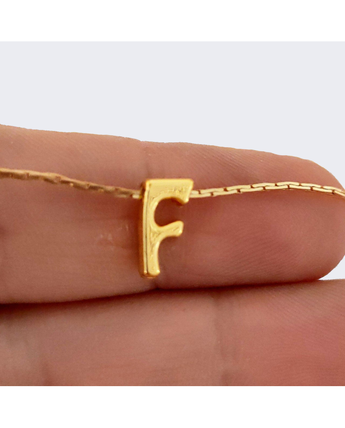 \\"F\\" Mini Harfler Lak Kaplama Gold - 3 Adet