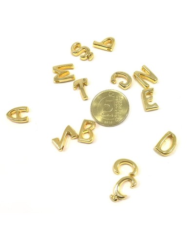 \\"F\\" Mini Harfler Lak Kaplama Gold - 3 Adet