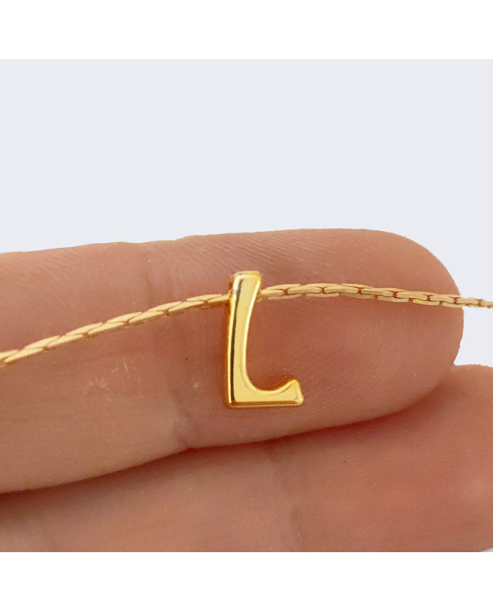 \\"L\\" Mini Harfler Lak Kaplama Gold - 3 Adet