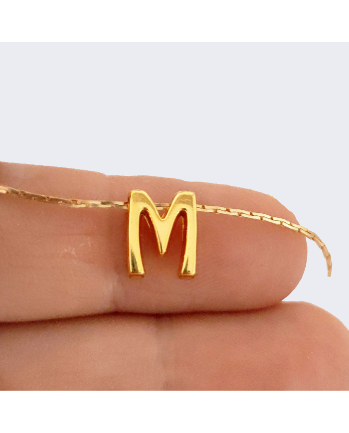 \\"M\\" Mini Harfler Lak Kaplama Gold - 3 Adet