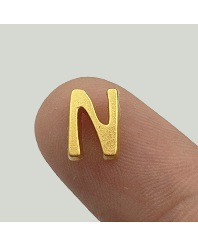 \\"N\\" Mini Harfler Lak Kaplama Gold - 3 Adet
