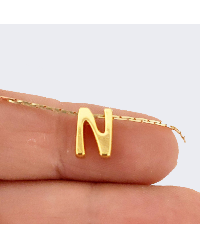 \\"N\\" Mini Harfler Lak Kaplama Gold - 3 Adet