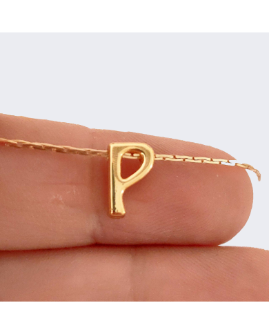 \\"P\\" Mini Harfler Lak Kaplama Gold - 3 Adet