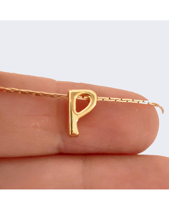 \\"P\\" Mini Harfler Lak Kaplama Gold - 3 Adet