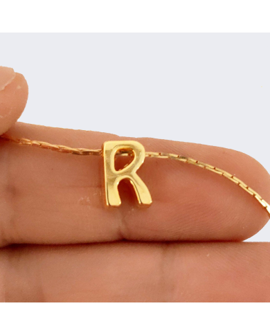 \\"R\\" Mini Harfler Lak Kaplama Gold - 3 Adet