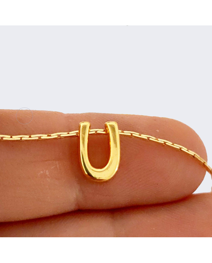 \\"U\\" Mini Harfler Lak Kaplama Gold - 3 Adet