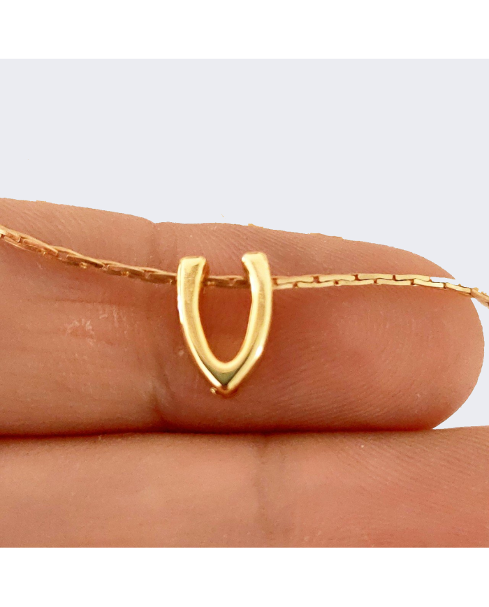 \\"V\\" Mini Harfler Lak Kaplama Gold - 3 Adet