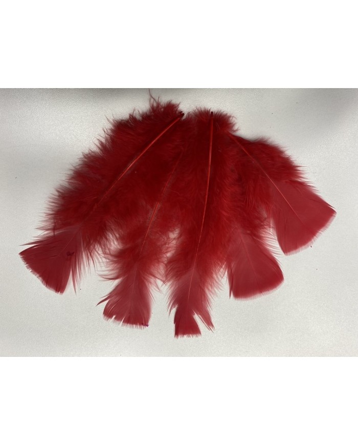 50 Adet - Tek Kaz Tüyü Kırmızı