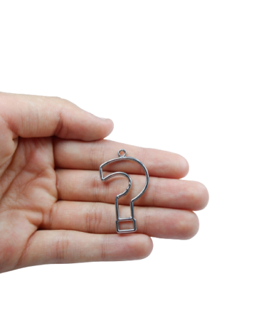 Soru İşareti Model Metal kolye Ucu - gümüş