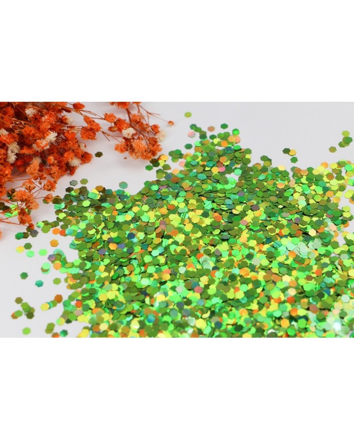 Altıgen epoksi ve kozmetik pulu Glitter 10Gr - Yeşil