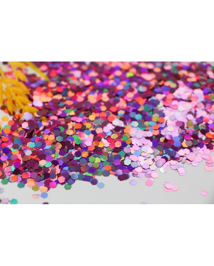 Altıgen epoksi ve kozmetik pulu Glitter 10Gr - Pembe