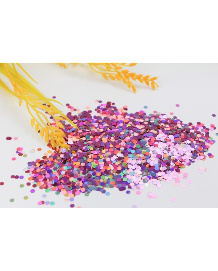 Altıgen epoksi ve kozmetik pulu Glitter 10Gr - Pembe