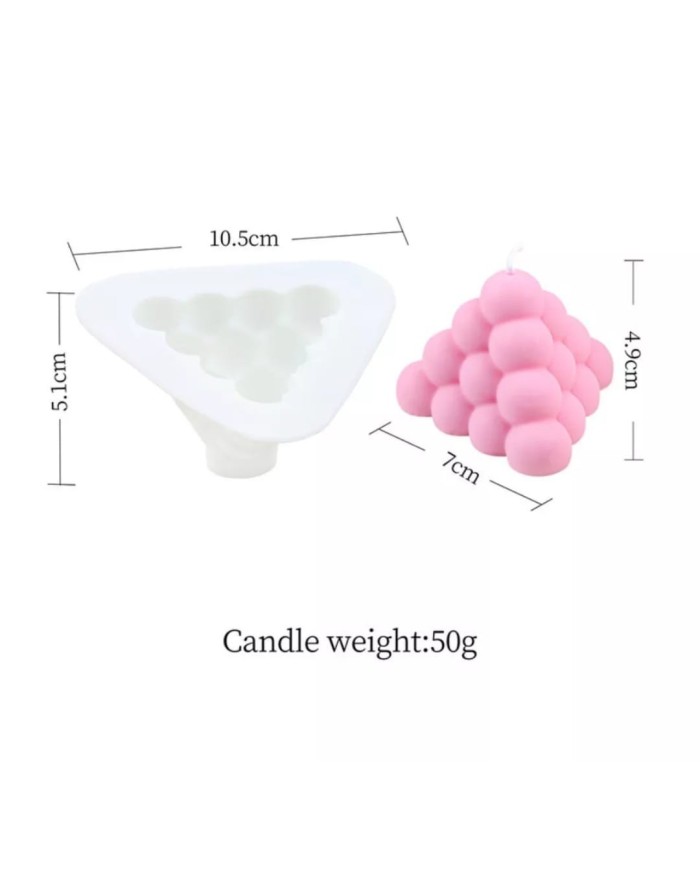 Pramit Çoklu Piramit Bubble Silikon Mum Kalıbı