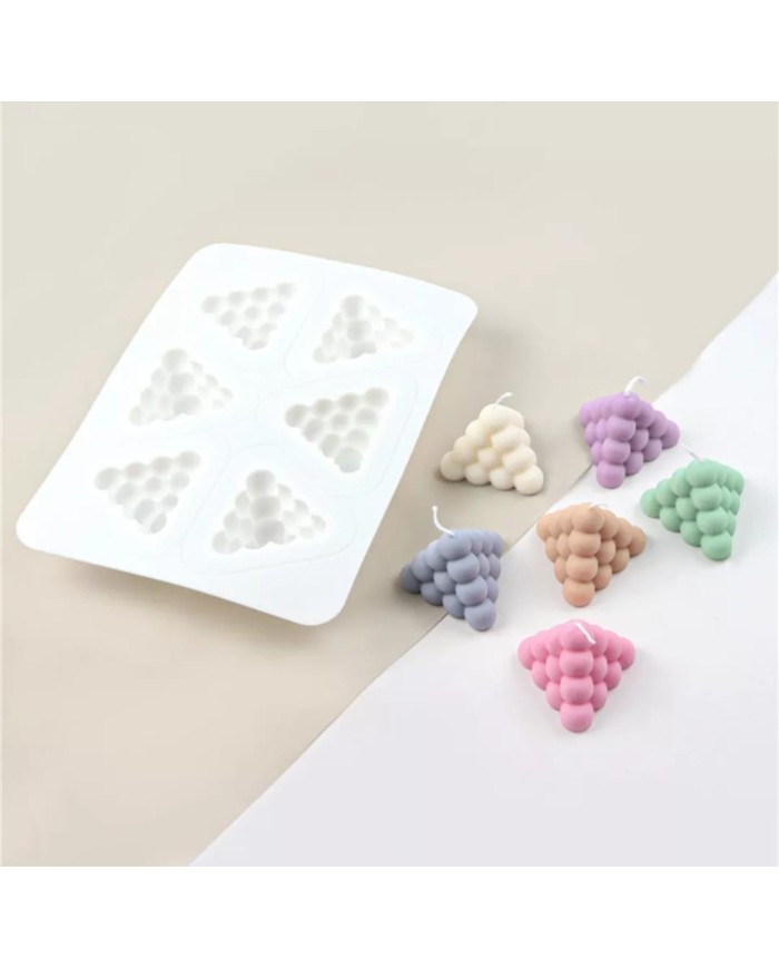 Pramit Çoklu Piramit Bubble Silikon Mum Kalıbı