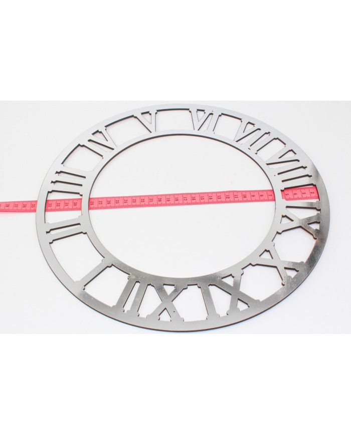 35 Cm Çift Çember Roma Rakam Gümüş Pleksi Saat