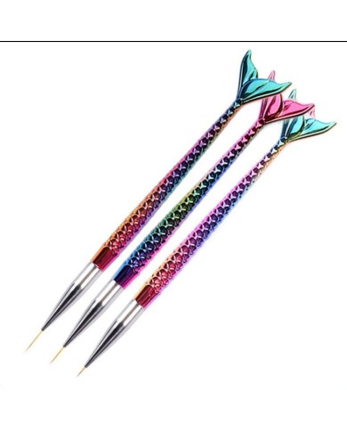 Epoksi Tırnak Boya Fırçası - balık desen üçlü set