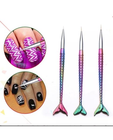 Epoksi Tırnak Boya Fırçası - balık desen üçlü set