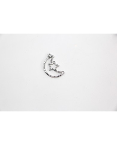 Pirinç Ay Yıldız Desenli Kolye Ucu - Bijuteri Takı