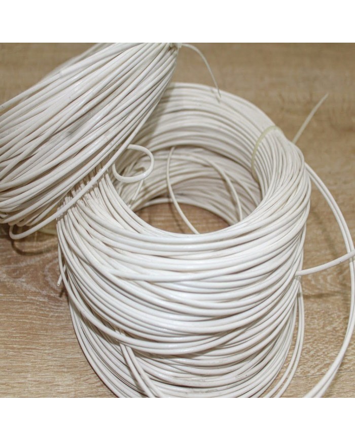 Renkli Sentetik Plastik Rattan 500g Gr - 2mm - Beyaz-Stok İçin İletişime Geçiniz