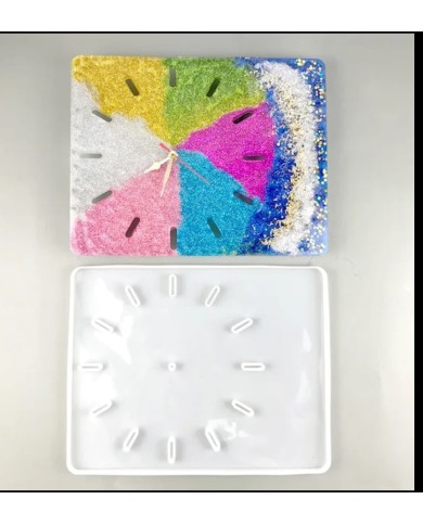 Kare Duvar Saati - Hobi Silikon Kalıbı- Kod:540 Kare Duvar Saati - Hobi Silikon Kalıbı- Kod:540