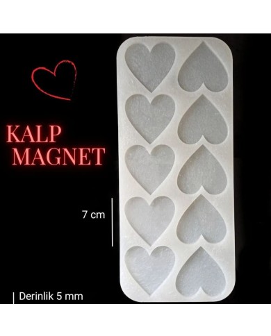 10lu Kalp - Hobi Silikon Kalıbı- Kod: