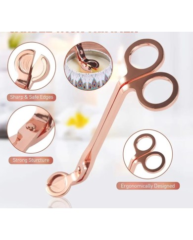 Rose Mum Bakım Seti ( Makas,Söndürücü,Raf Plakası,Fitil Çekici)