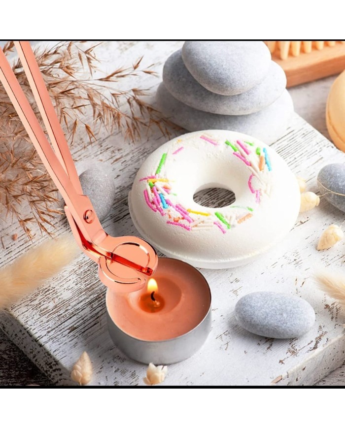 Rose Mum Bakım Seti ( Makas,Söndürücü,Raf Plakası,Fitil Çekici)