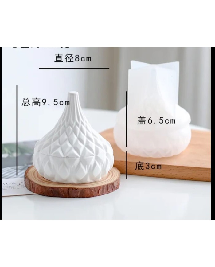 Kapaklı Şekerlik Dekoratif Beton Kalıbı -Kod:434