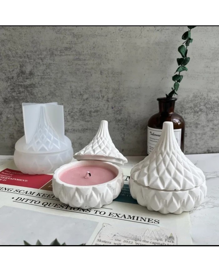 Kapaklı Şekerlik Dekoratif Beton Kalıbı -Kod:434