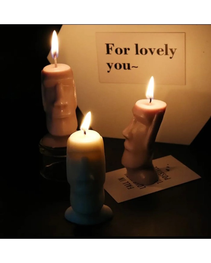 Maoi Heykel Mum- Hobi Silikon Kalıbı - Kod: