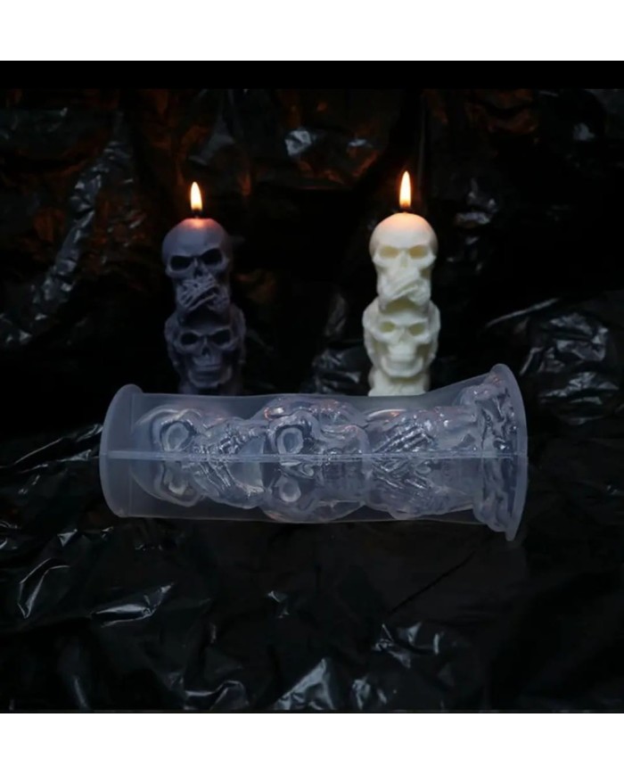 Görmedim/Duymadım/Bilmiyorum Kuru Kafa Mum- Hobi Silikon Kalıbı - Kod: