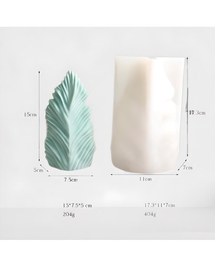 Sütun Yaprak Şekli Mum- Hobi Silikon Kalıbı - Kod: