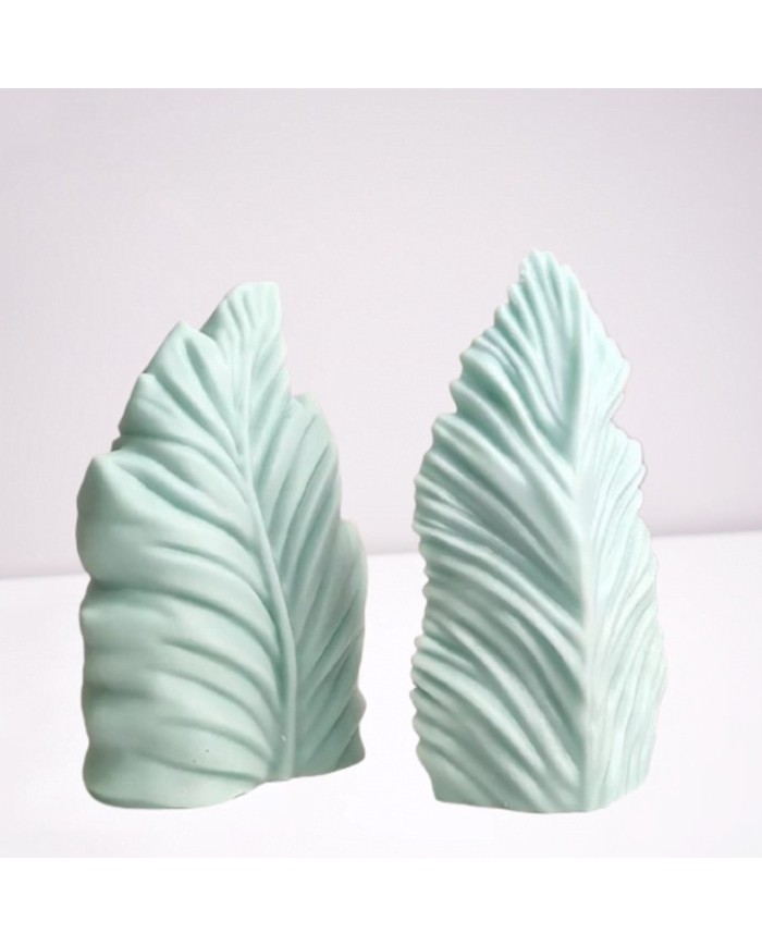 Sütun Yaprak Şekli Mum- Hobi Silikon Kalıbı - Kod: