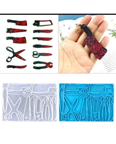 Silikon Makas,Bıçak,Testere Anahtarlık - Hobi Silikon Kalıbı - Kod:466 Silikon Makas,Bıçak,Testere Anahtarlık - Hobi Silikon Kalıbı - Kod:466