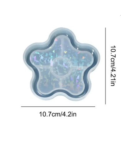 Hologramlı Yonca Bardak Altı ve Dekoratif - Hobi Silikon Kalıbı -Kod:
