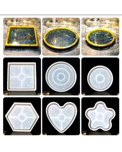 Hologramlı Kalp Bardak Altı ve Dekoratif - Hobi Silikon Kalıbı -Kod:486