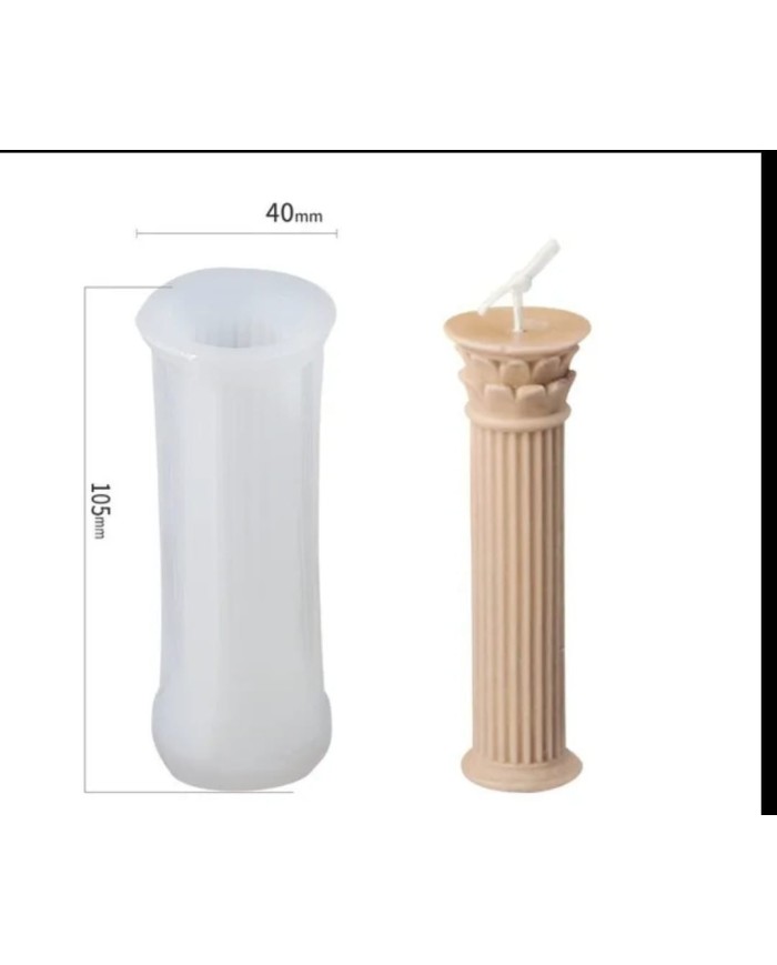 Sütun Model:1 Mum Kalıbı - Hobi Silikon Kalıbı -Kod:541