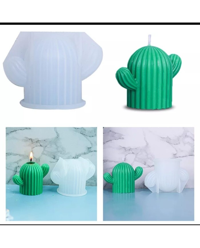 Küçük Kaktüs Mum Kalıbı - Hobi Silikon Kalıbı -Kod:308