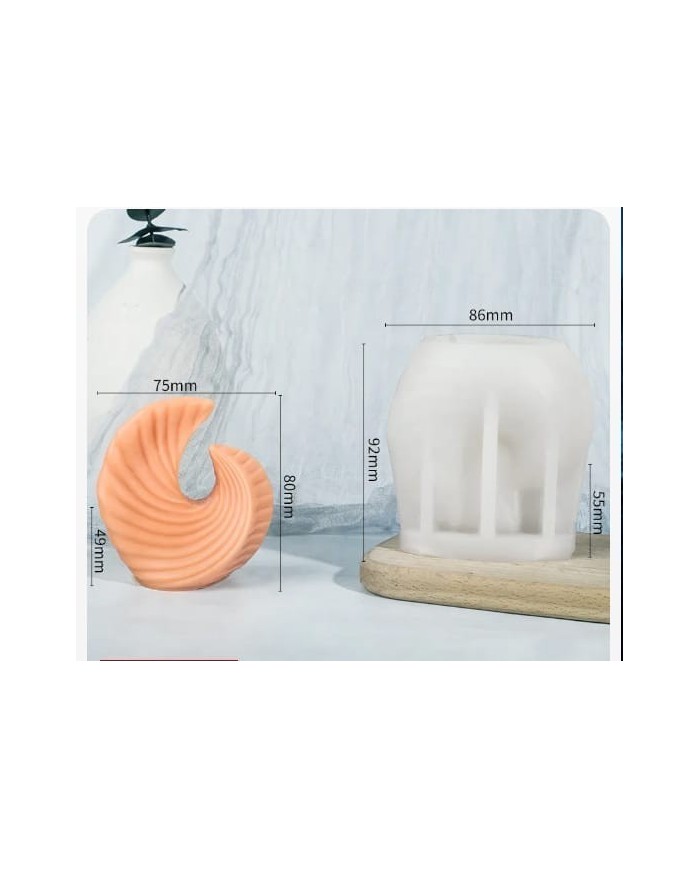 Deniz Dalgası Mum Kalıbı - Hobi Silikon Kalıbı -Kod:1081