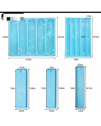 5'li Hologram Görüntülü Kitap Ayracı- Hobi Silikon Kalıbı -Kod:440