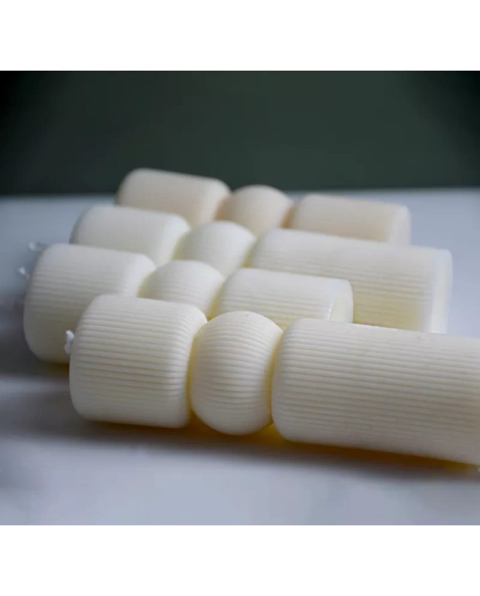 Kısa Nervürlü Kule Mum Kalıbı - Hobi Silikon Kalıbı -Kod:1073A