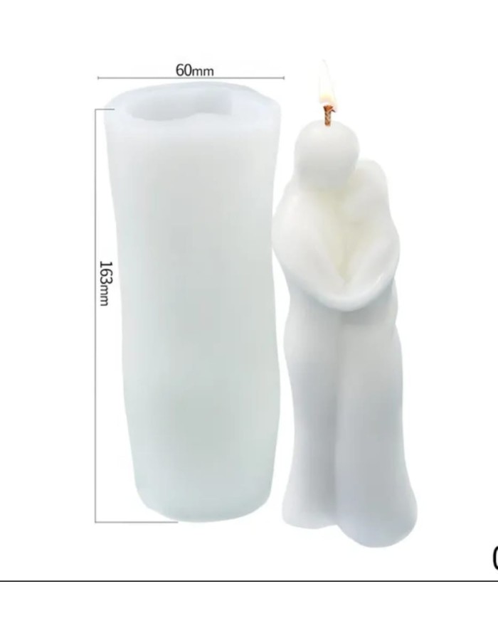 Yüz Yüze Sarılan Çift Mum Kalıbı - Hobi Silikon Kalıbı -Kod: