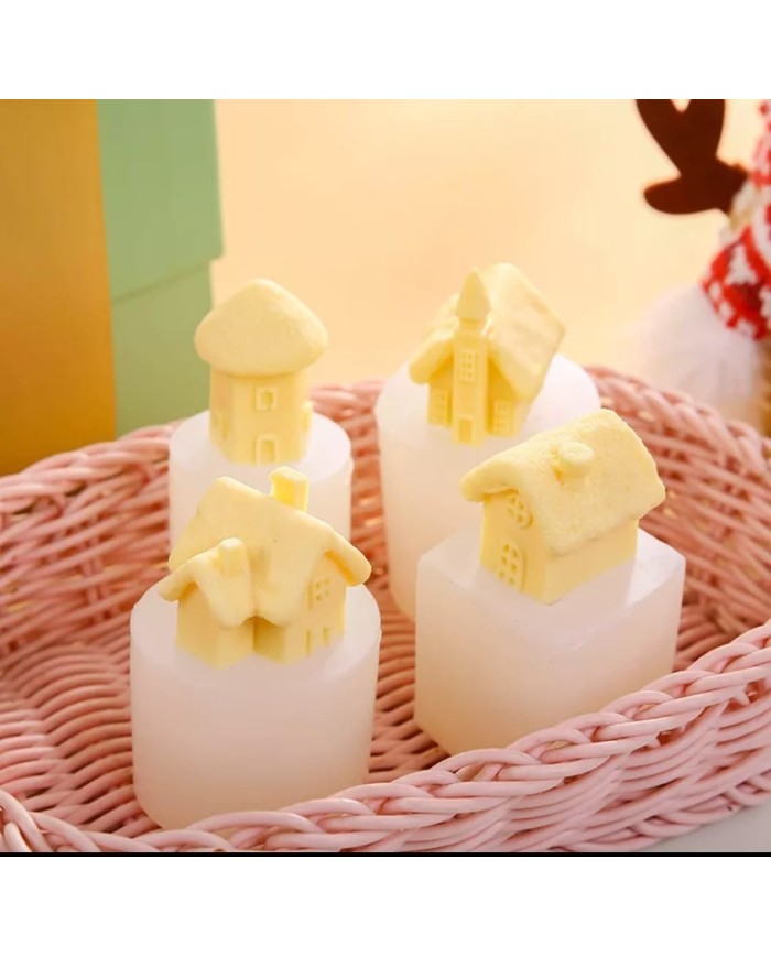 Dikdörtgen Bacalı Ev Beton Kalıbı - Hobi Silikon Kalıbı -Kod: