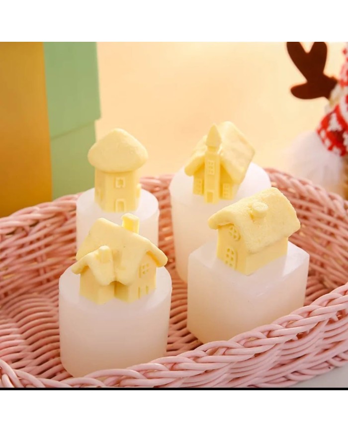 Dikdörtgen Bacalı Ev Beton Kalıbı - Hobi Silikon Kalıbı -Kod: