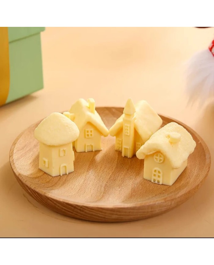 Dikdörtgen Bacalı Ev Beton Kalıbı - Hobi Silikon Kalıbı -Kod: