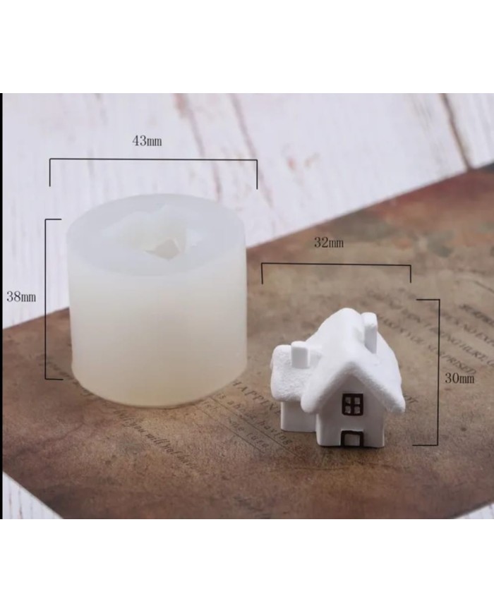 Dikdörtgen Bacalı Ev Beton Kalıbı - Hobi Silikon Kalıbı -Kod: